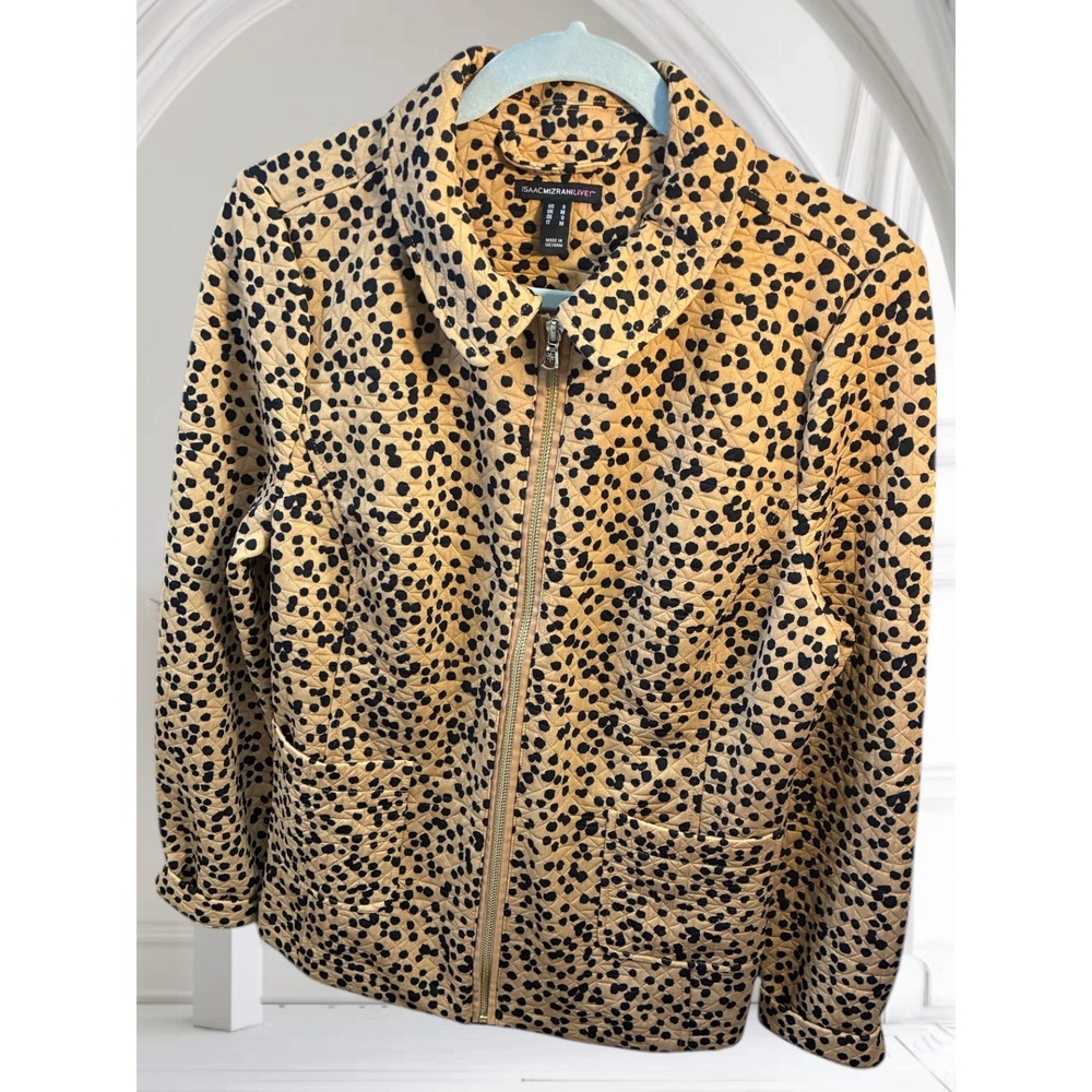 Isaac Mizrahi LIVE!‎ Quilted Jacket Small S Leopard Print Zip Up Long Sleeve - Picture 7 of 10
